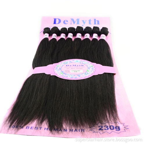 silk straight mixed hair weaves 6 pieces for one pack hair extension